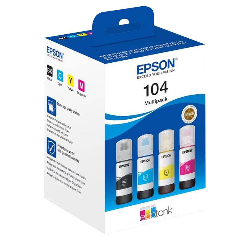 Acheter Epson 104 Multipack 4 Couleurs (cyan, Magenta, Jaune, Noir) Bon état - 36,99 € Epson 104 Multipack 4 Couleurs (cyan, Magenta, Jaune, Noir) Bon état - reconditionné disponible sur Electro Depot